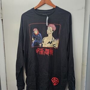 Black Long Sleeve Tee with Graphic Design